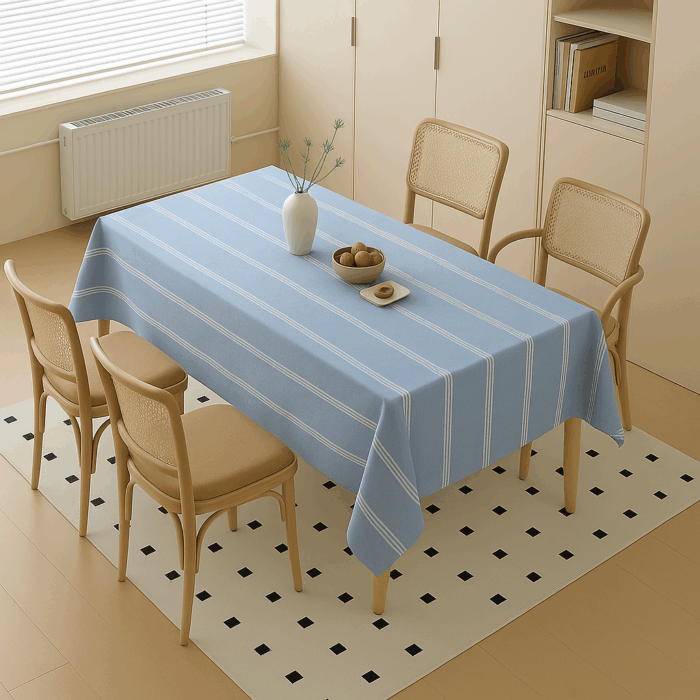 tc4(1) Handwoven Cotton Multicolour Striped tablecloth (3) - Image 1