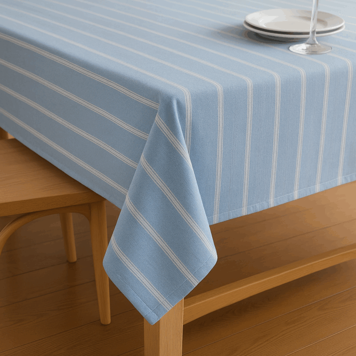 Handwoven Cotton Multicolour Striped tablecloth (3) - Image 3