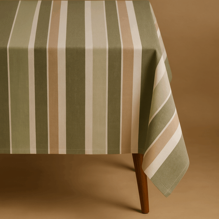 Handwoven Cotton Multicolour Striped tablecloth (4) - Image 3