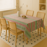 Handwoven Cotton Multicolour Striped tablecloth (8)