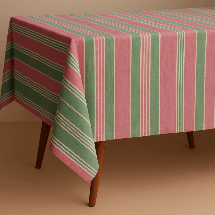 Handwoven Cotton Multicolour Striped tablecloth (8) - Image 2