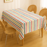 Handwoven Cotton Multicolour Striped tablecloth (9) - Image 2