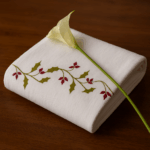 2 Premium Kids Embroidery Bath Towels with Holly Vine Design (120 x 70 cm)