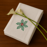 2 Premium Kids Embroidery Bath Towels with Holly Blossom Design (120 x 70 cm)