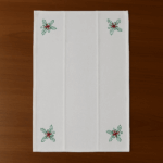 2 Premium Kids Embroidery Bath Towels with Festive Holly Ribbon Design (120 x 70 cm) - Image 2