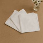3 Premium White Cotton Hand Kerchief (13 x 13 Inches)