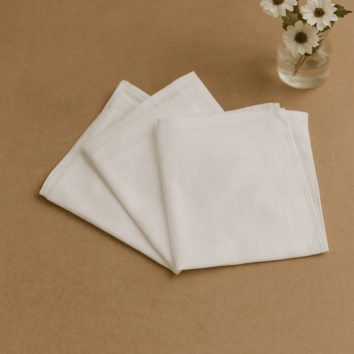 8b481bfd-b96f-4b2c-a45c-8541a4fe4d9d 3 Premium White Cotton Hand Kerchief (13 x 13 Inches) - Image 1