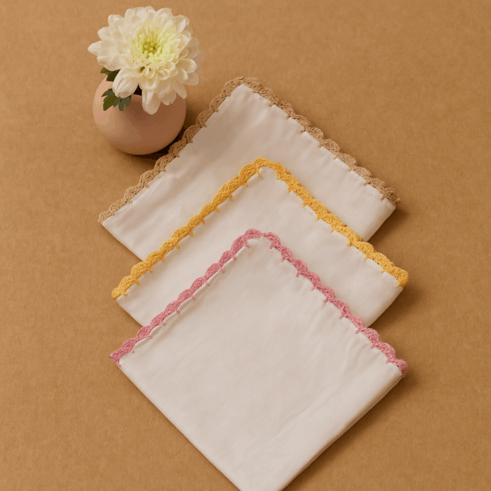 border color 3(1) 3 Premium Cotton Handkerchief (11 x 11 Inches) - Image 1