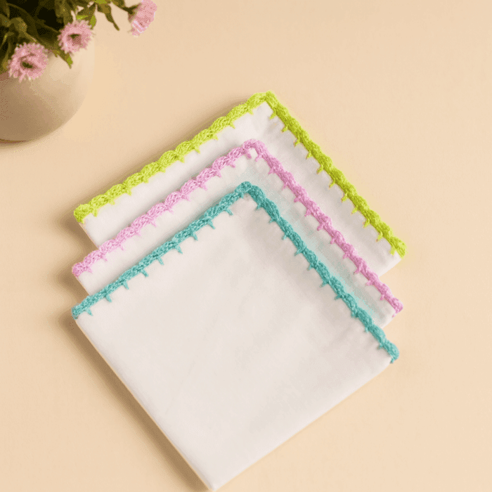 border color 7(1) 3 Premium Cotton Handkerchief (11 x 11 Inches) - Image 1
