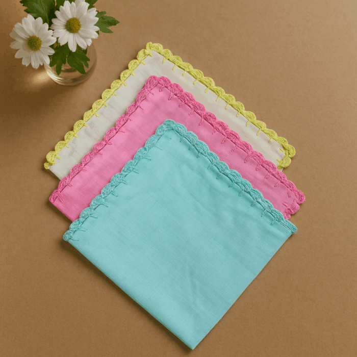 color 1(1) 3 Premium Cotton Handkerchief (11 x 11 Inches) - Image 1