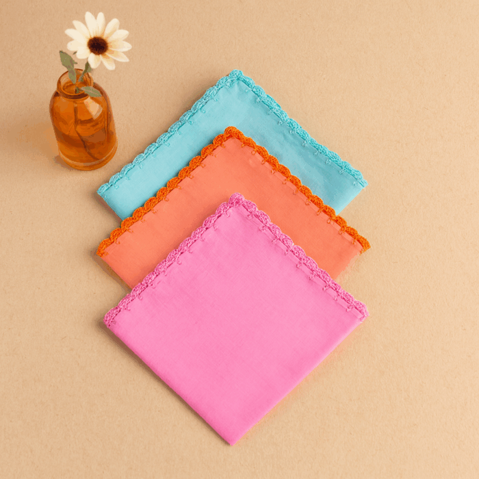 color 2(1) 3 Premium Cotton Handkerchief (11 x 11 Inches) - Image 1