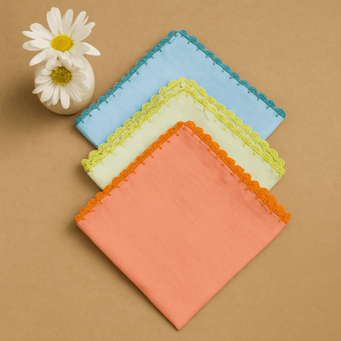 color 5(1) 3 Premium Cotton Handkerchief (11 x 11 Inches) - Image 1