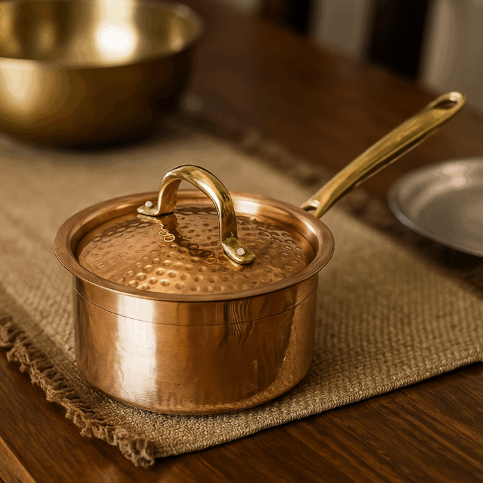 coockware3(1) Copper Saucepan Tincoated With Lid - Image 1