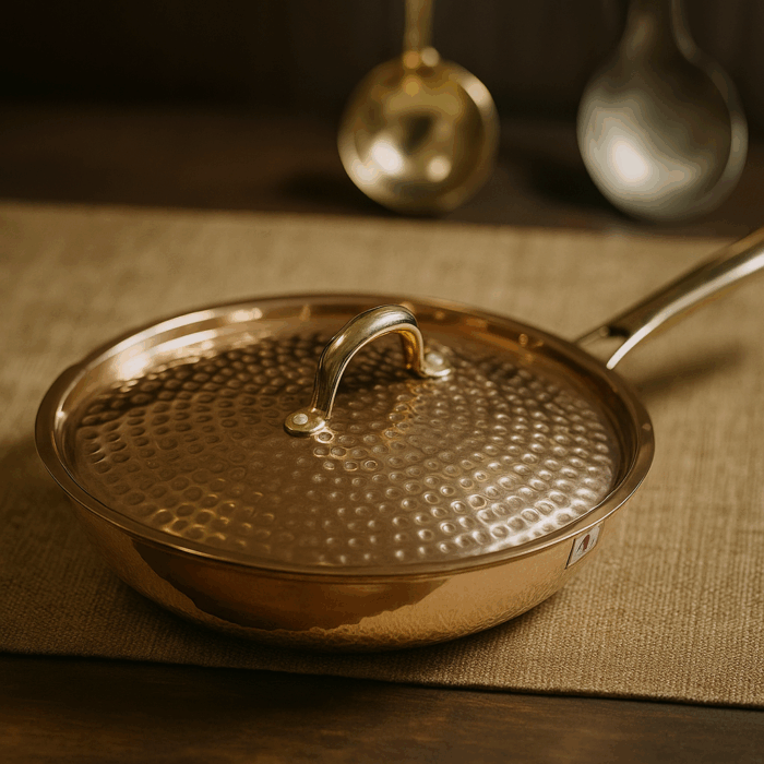 coockware4(1) Copper Frypan With Lid (Tincoated) - Image 1