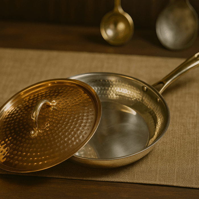 Copper Frypan With Lid (Tincoated) - Image 2