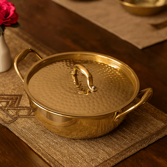 Brass Kadai With Lid(Tin Coated) - Image 3