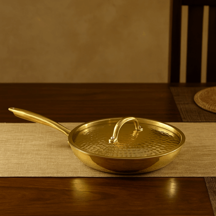 coockware8(1) Brass Frypan with lid (tincoated) - Image 1