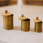 Brass Canister Set with Wooden Lid - Image 2
