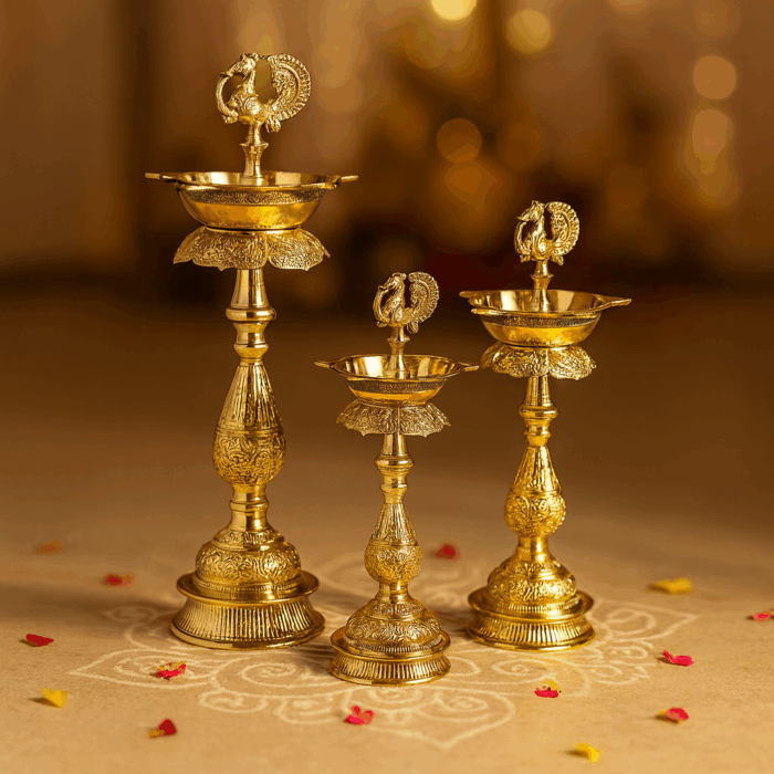 Kerala Designer Oil Lamp - Image 3