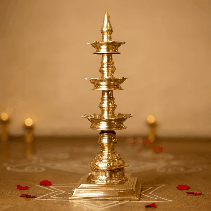 decorative lamp12(1) Traditional Kerala Deepasthambham Oil Lam - Image 1