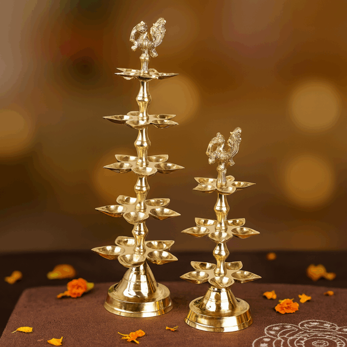 Three-layer Peacock Oil Lamp - Image 4