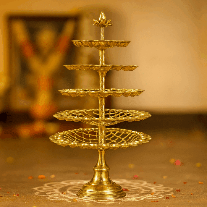 decorative lamp4(1) Aal Vilakku oil lamp - 101 wicks - Image 1