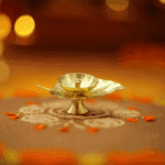 Leaf–Shaped Brass Diya - Image 2