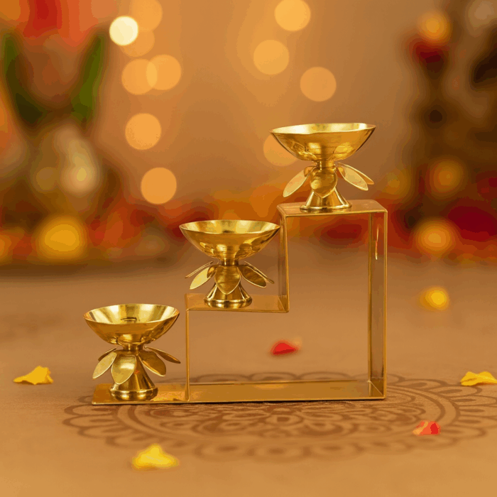 diyas9(1) Three Step Diya Set - Image 1