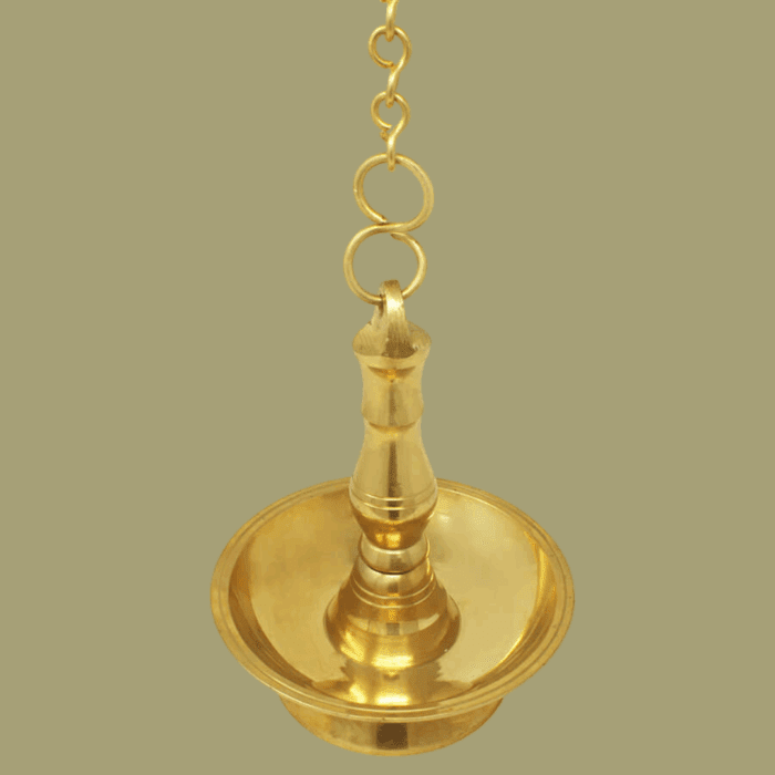 Traditional Brass Hanging Oil Lamp - Image 3