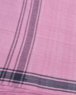 Kerala Handloom Pink Lungi with Black Stripe - Image 2