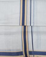 Kerala Handloom Golden Stripes Elegance Dhoti - Image 2