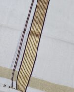 Kerala Handloom Golden Stripes Dhoti - Image 2