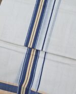 Kerala Handloom Golden Stripes Dhoti - Image 2
