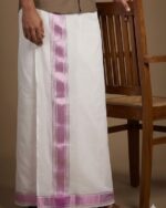 Kerala Handloom Pink Elegance Dhoti