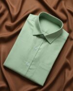 Muslin Khadi Vibrant Green Casual Shirt