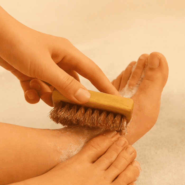 Soft Coir Bristles Pedicure and Manicure Wood Brush - Image 3