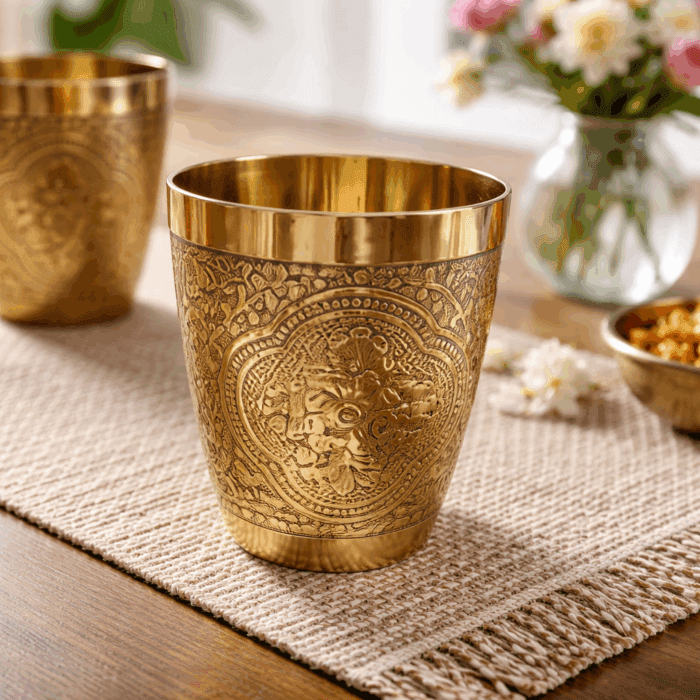 03cd701b-0d05-46fb-9467-7467faadda3f Designer Brass Tumbler - Image 1