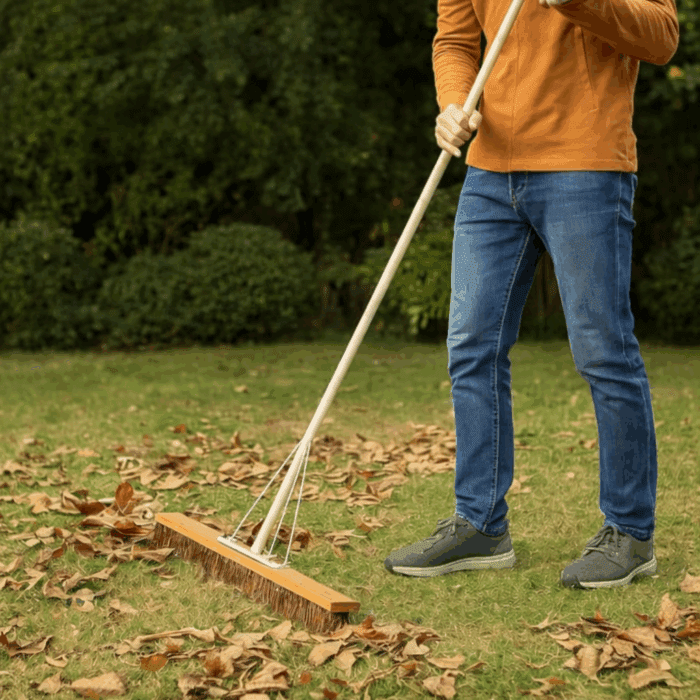 Wood Hard Floor 3 Feet Outdoor Push Broom - Image 2