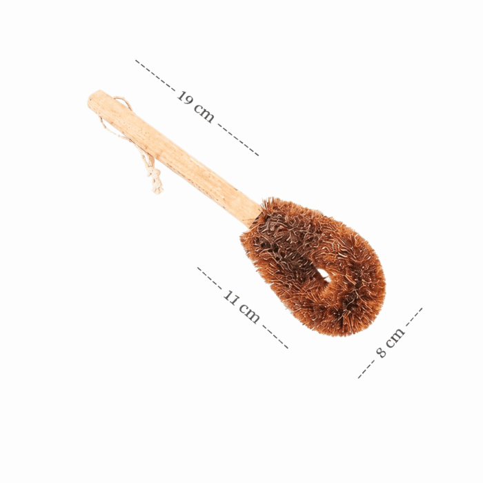 Kitchen Pot and Pan Coir Tawashi Brush | Coconut Bristles - for Vessels Cleaning | 30 Cm - Image 2