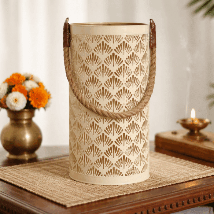 9bf41947-677b-4f4d-8d1f-0b40f5124f04 Floral Design Hanging Lantern - Image 1