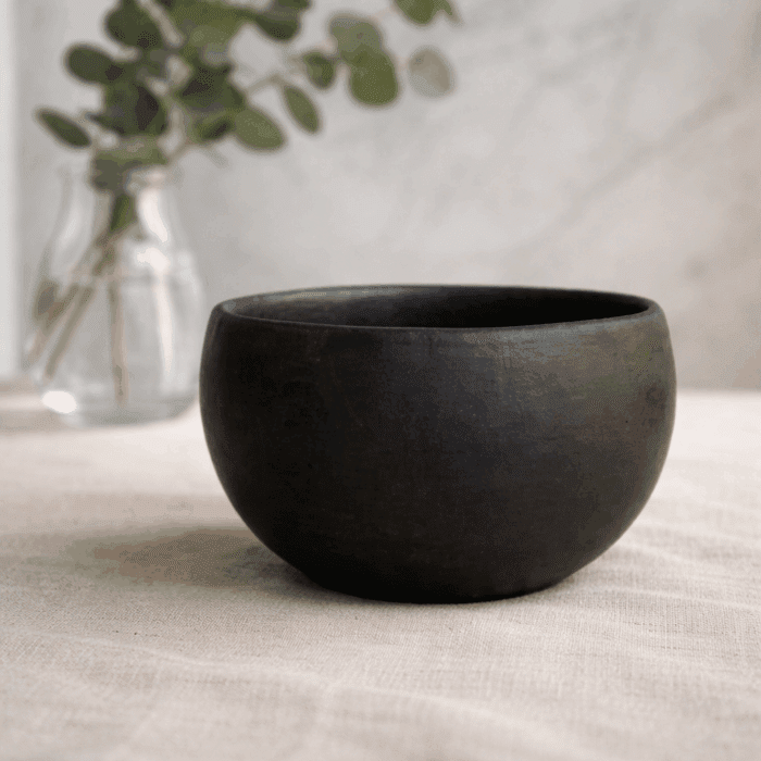Longpi Black Pottery Breakfast Kit – Breakfast Bowl, Coffee Mug, Plate - Image 3