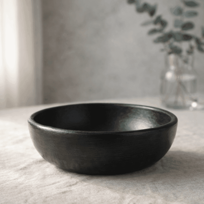 bowl3(1) Longpi Black Pottery Serving Bowl 9 inches - Image 1