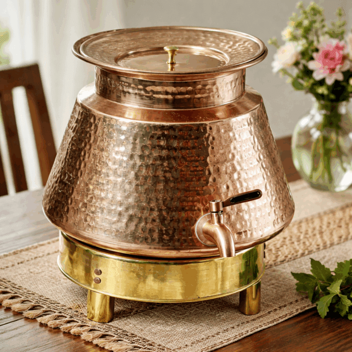 brass10(1) Handmade Hammered Pure Copper Water Dispenser - Image 1