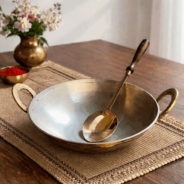 brass11(1) Handcrafted Brass Kadai - Image 1