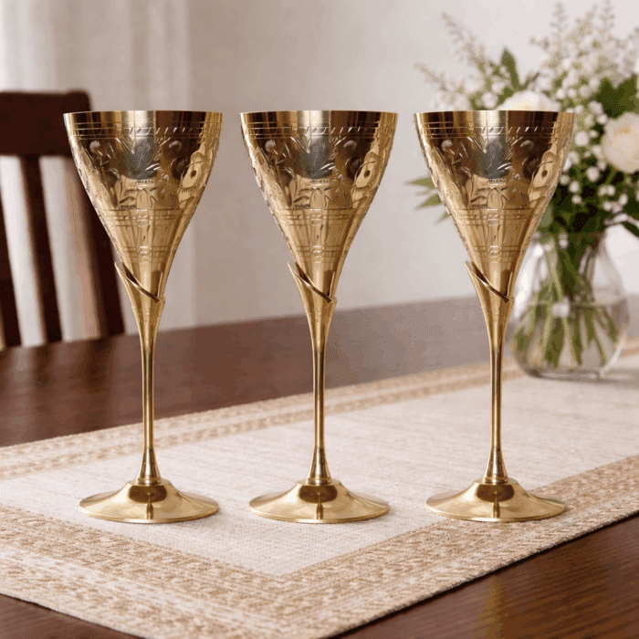 Brass Wine Glasses Set of 2 - Image 3