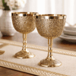 Brass Peacock Wine Glasses