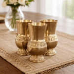 Brass Designer Jug Set with 6 Tumblers - Image 2