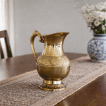 Brass Designer Jug Set with 6 Tumblers - Image 3