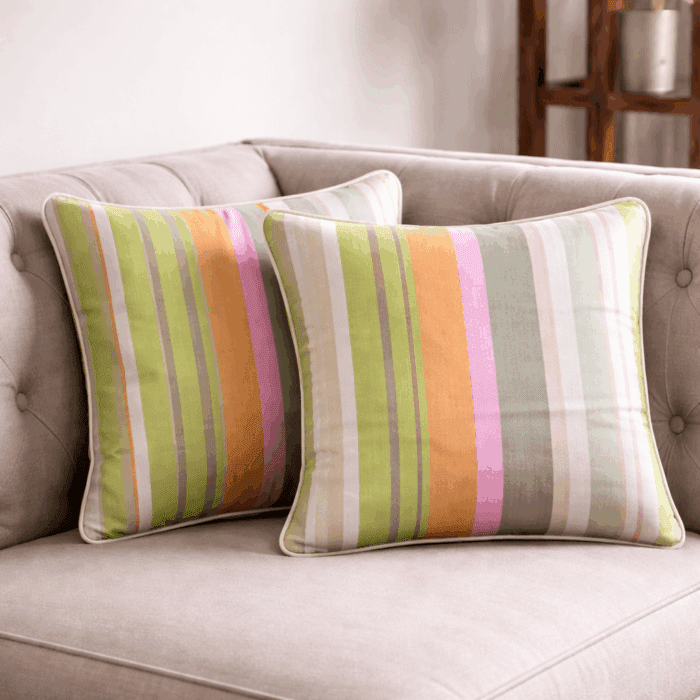 cc3(1) Premium Handloom Cotton Multicolour Cushion Cover Set of 2(16×16 inches) - Image 1