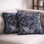 Premium Handloom Cotton black & white Cushion Cover Set of 2(16×16 inches)